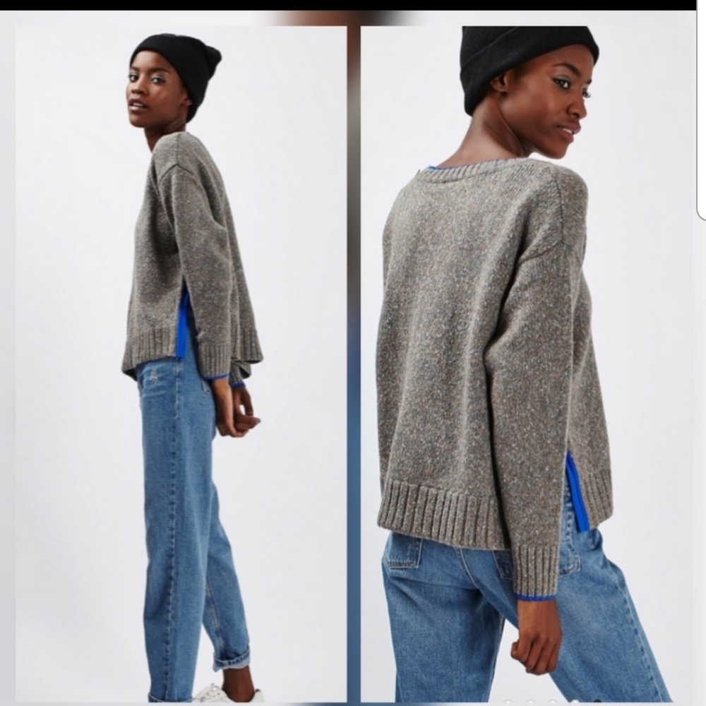 Topshop Bright Trim Marle Jumper